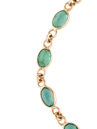 Jewelmak 14K 2.92ctw Emerald Link Bracelet