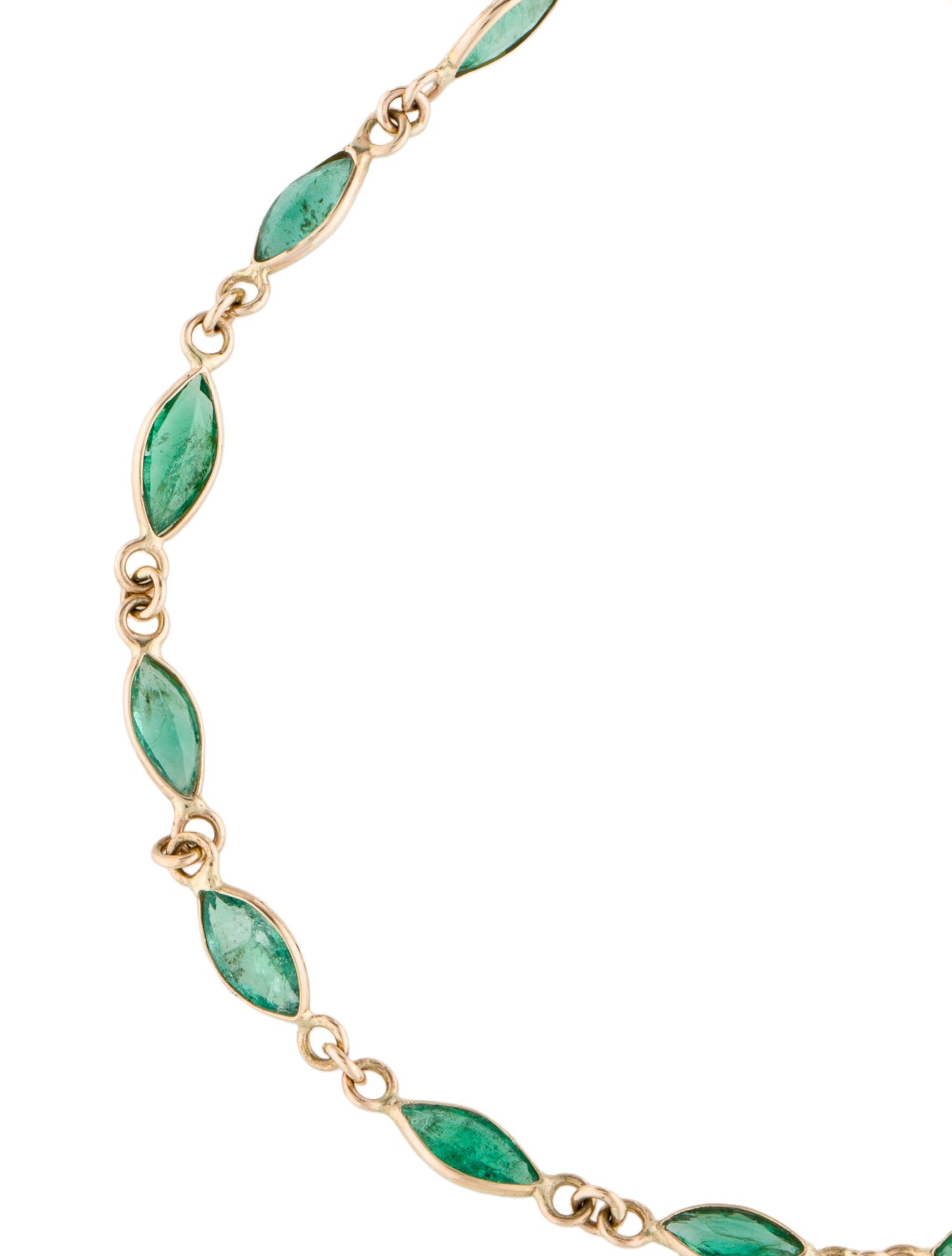 Jewelmak 14K 2.16ctw Emerald Station Bracelet