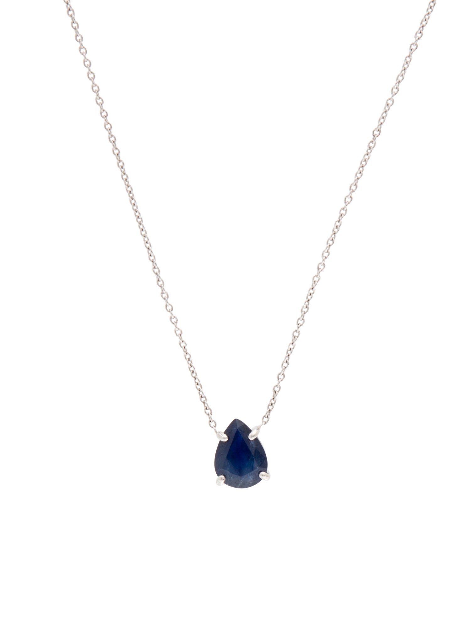 Jewelmak 14K 1.35ct Sapphire Pendant Necklace