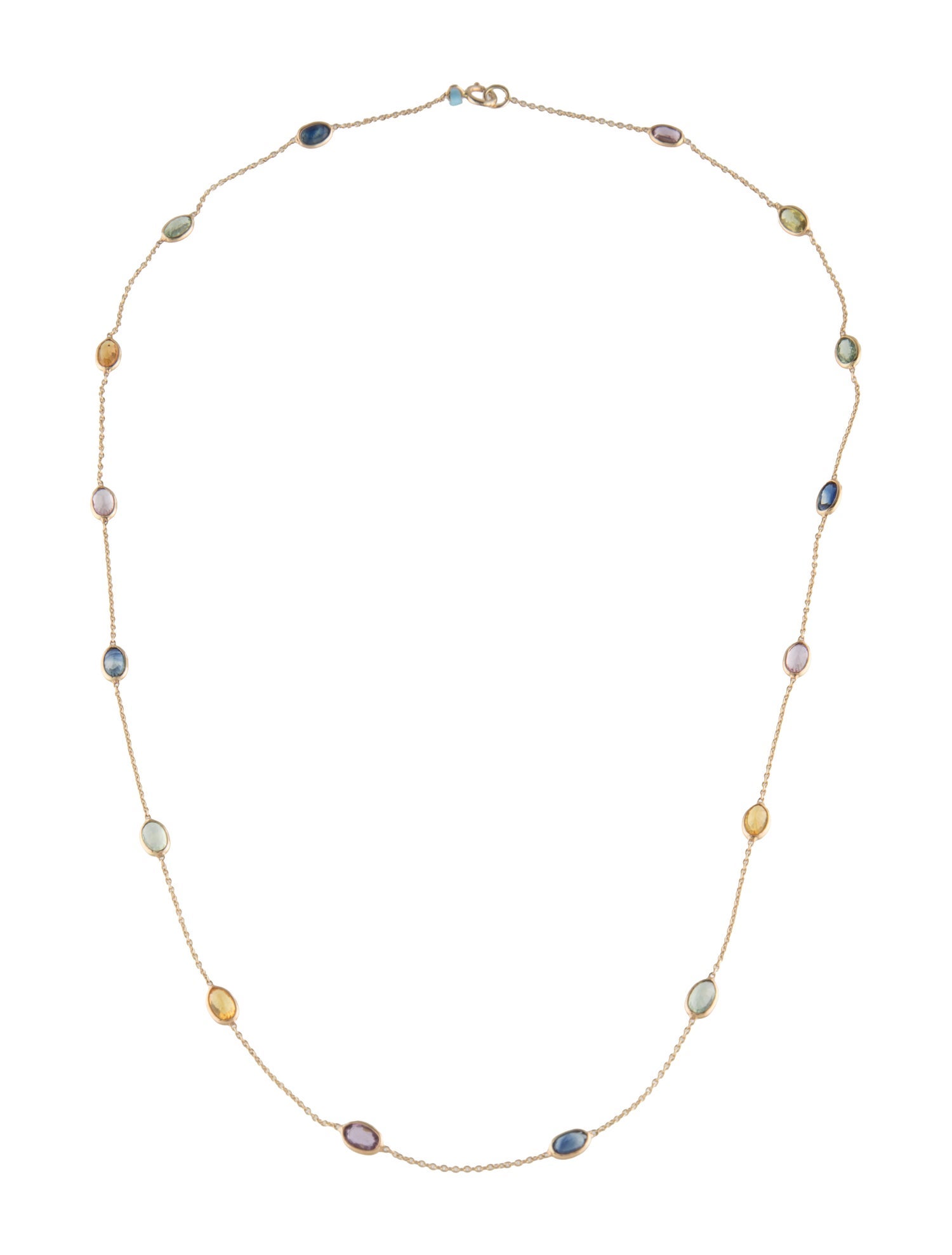 Jewelmak 14K Sapphire Chain Chain Necklace