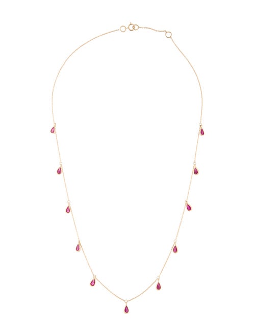 Jewelmak 14K 1.98ctw Ruby Station Necklace