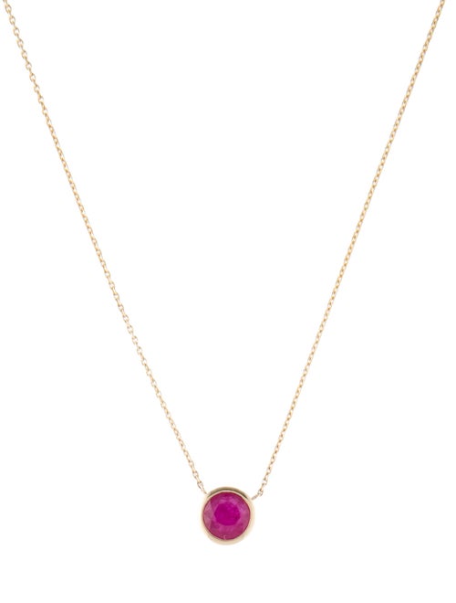 Jewelmak 14K Ruby Pendant Necklace