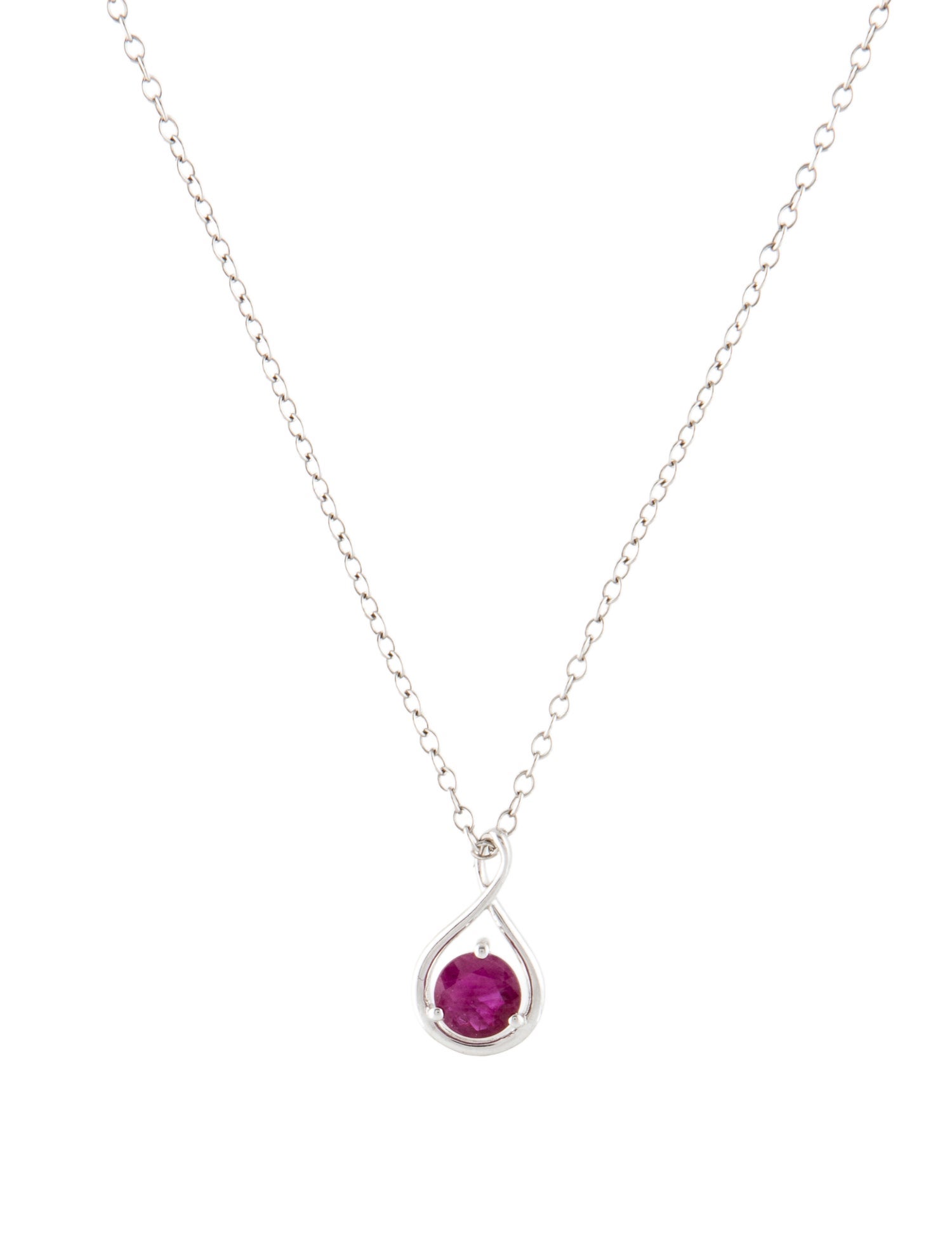 Jewelmak 14K Ruby Pendant Necklace