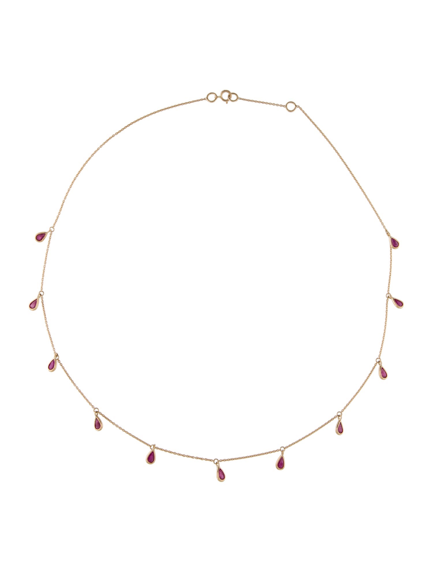 Jewelmak 14K 1.98ctw Ruby Station Necklace