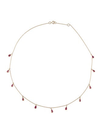 Jewelmak 14K 1.98ctw Ruby Station Necklace