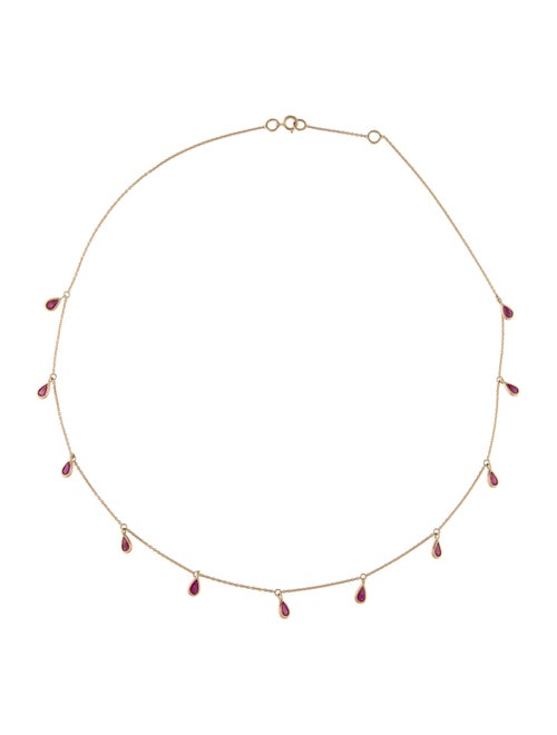 Jewelmak 14K 1.98ctw Ruby Station Necklace
