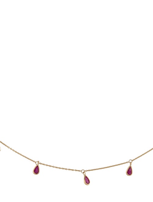 Jewelmak 14K 1.98ctw Ruby Station Necklace