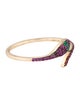 Jewelmak 14K Emerald & Ruby Snake Bypass Band