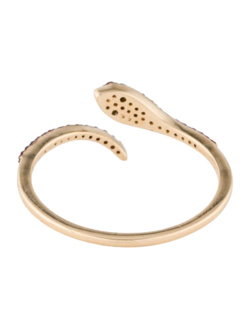 Jewelmak 14K Emerald & Ruby Snake Bypass Band