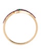 Jewelmak 14K Emerald & Ruby Snake Bypass Band