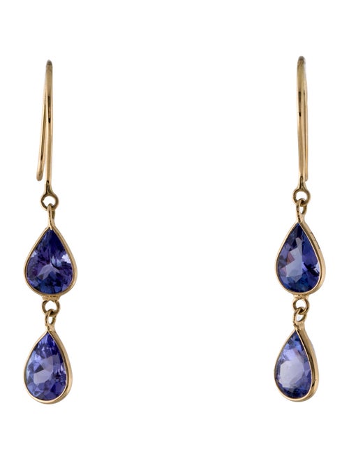 Jewelmak 18K 2.46ctw Tanzanite Drop Earrings