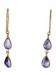 Jewelmak 18K 2.46ctw Tanzanite Drop Earrings