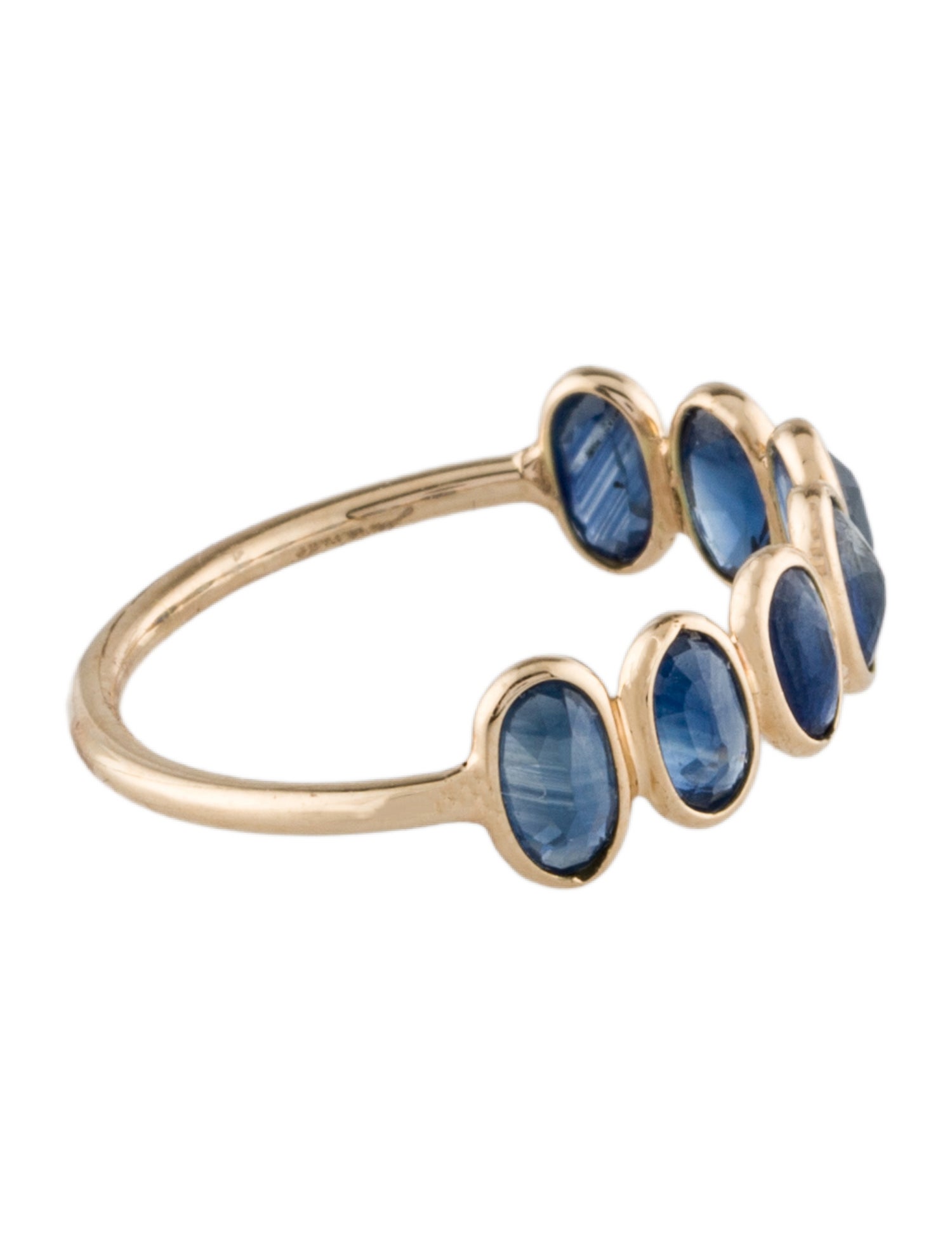 Jewelmak 14K 1.63ctw Sapphire Half Eternity Band