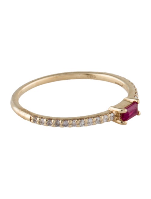 Jewelmak 14K Ruby & Diamond Band