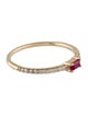 Jewelmak 14K Ruby & Diamond Band