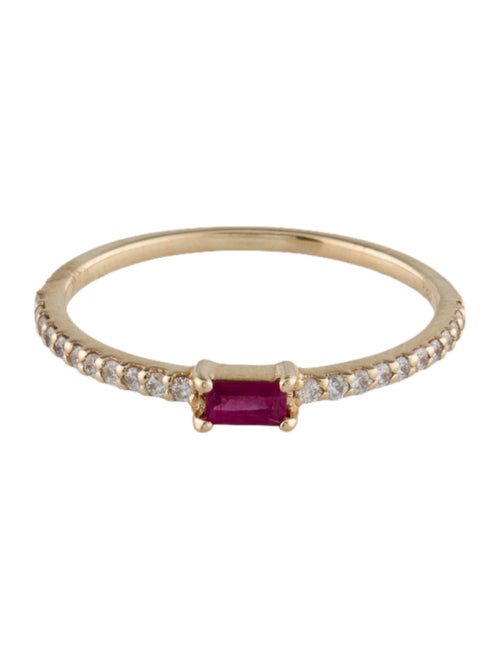 Jewelmak 14K Ruby & Diamond Band