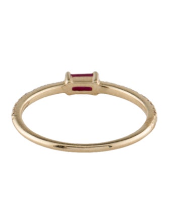 Jewelmak 14K Ruby & Diamond Band
