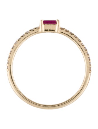 Jewelmak 14K Ruby & Diamond Band