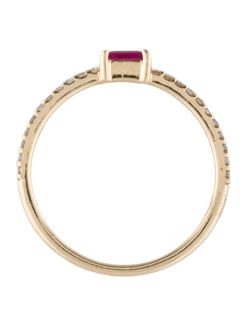 Jewelmak 14K Ruby & Diamond Band