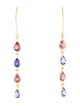 Jewelmak 18K Tanzanite & Tourmaline Drop Earrings