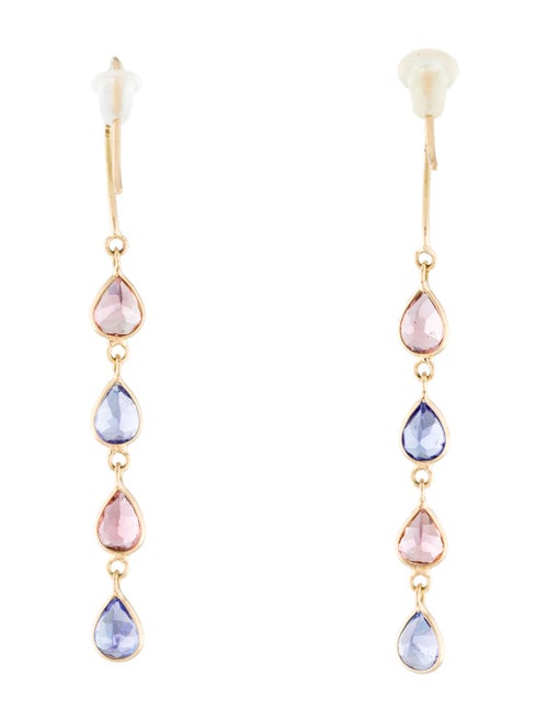 Jewelmak 18K Tanzanite & Tourmaline Drop Earrings