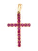Jewelmak 14K Ruby Cross Pendant