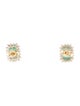 Jewelmak 14K Emerald & Diamond Stud Earrings
