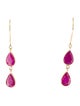 Jewelmak 18K 3.55ctw Ruby Drop Earrings