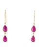 Jewelmak 18K 3.55ctw Ruby Drop Earrings