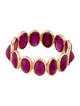 Jewelmak 14K Ruby Eternity Band