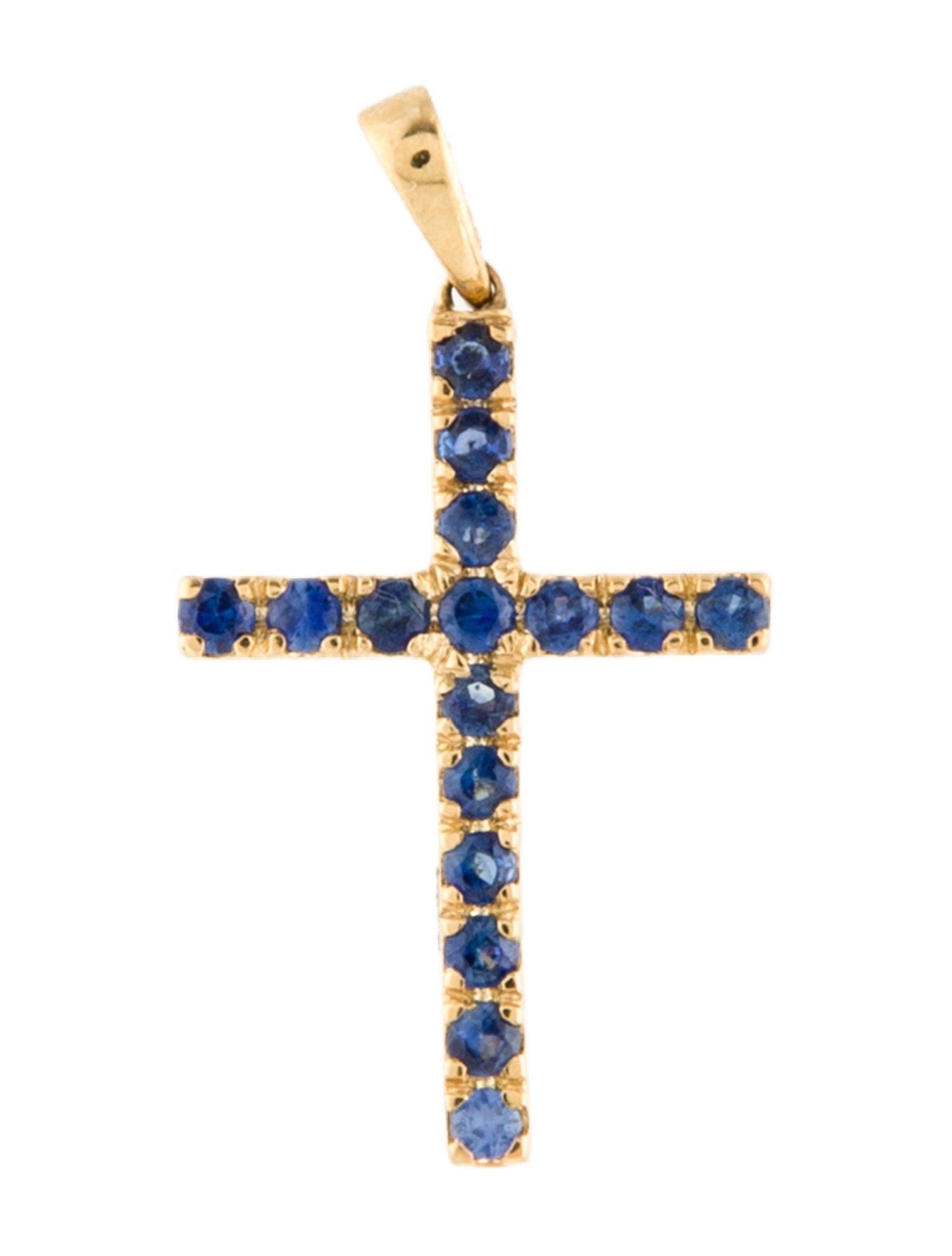 Jewelmak 14K Sapphire Cross Pendant