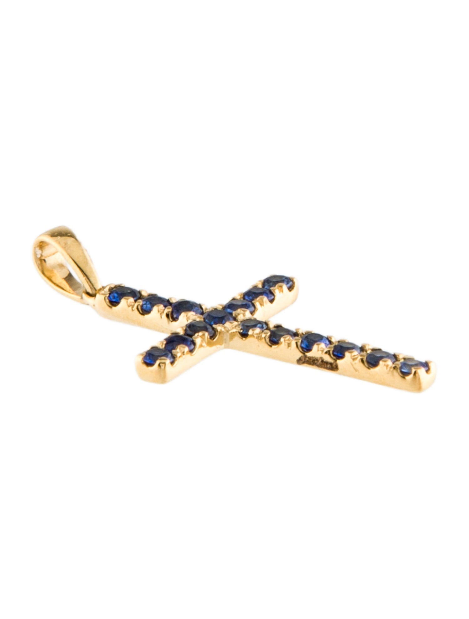 Jewelmak 14K Sapphire Cross Pendant