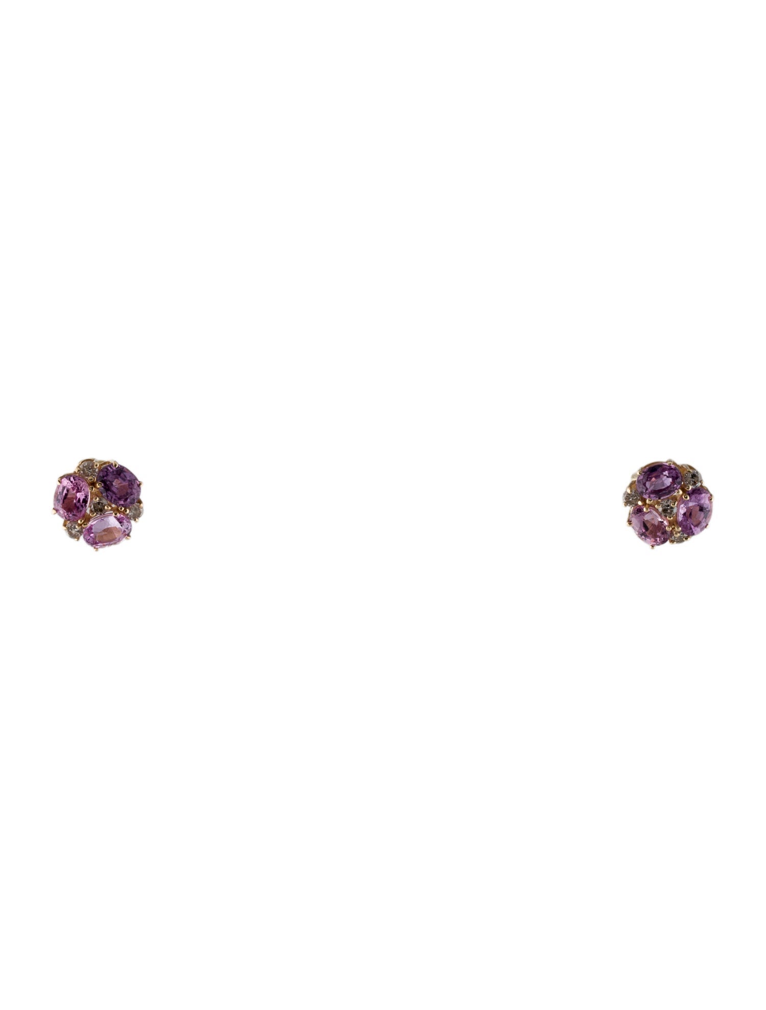 Jewelmak 14K 1.78ctw Sapphire & Diamond Stud Earrings
