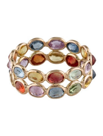 Jewelmak Band 14K Multicolor Sapphire Eternity 7.25