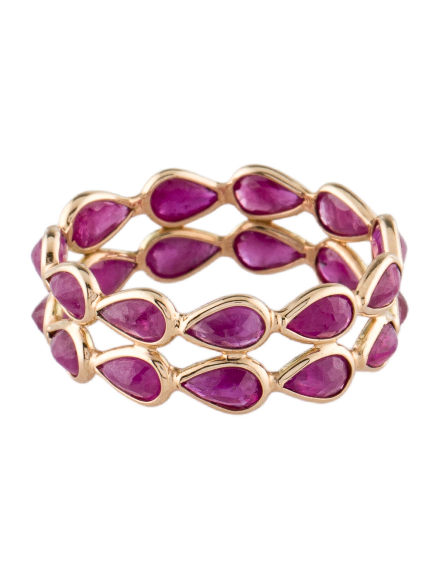 Jewelmak 14K 3.87ctw Ruby Eternity Band