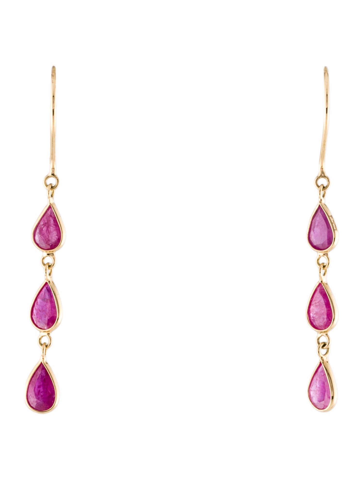 Jewelmak 2.40ctw Ruby Drop Earrings