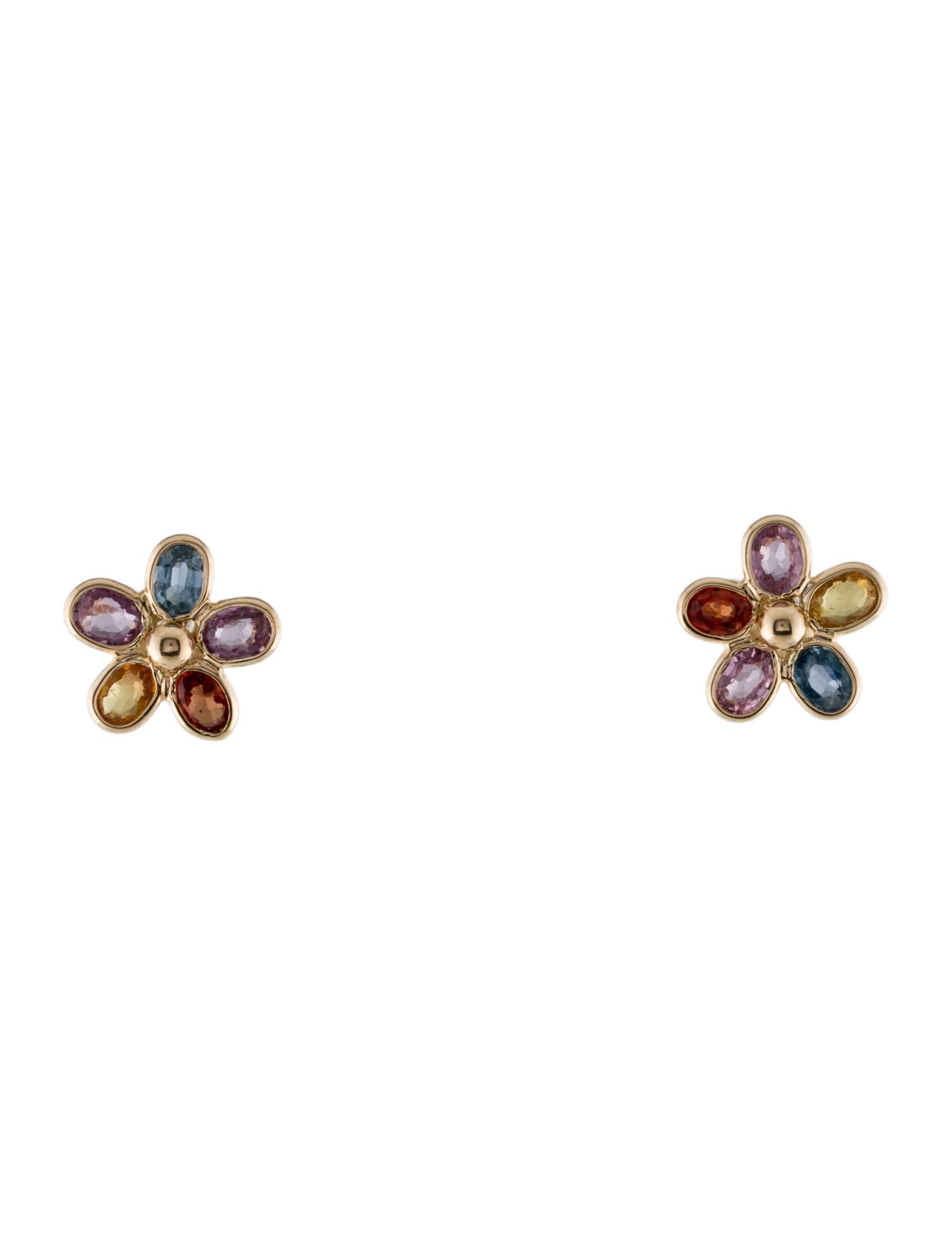 Jewelmak 14K Multi Sapphire Earring