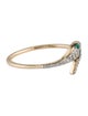 Jewelmak 14K Emerald & Diamond Snake Bypass Band