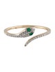 Jewelmak 14K Emerald & Diamond Snake Bypass Band
