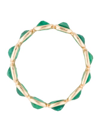 Jewelmak 14K 3.60ctw Emerald Double Row Eternity Band