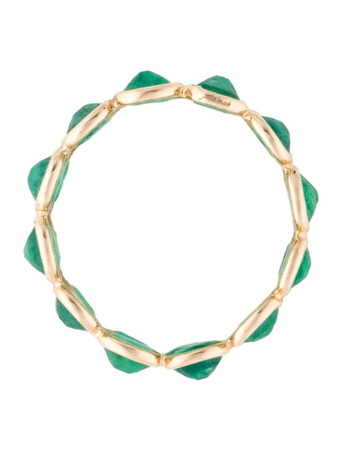 Jewelmak 14K 3.60ctw Emerald Double Row Eternity Band