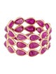 Jewelmak 14K Ruby Triple Row Band