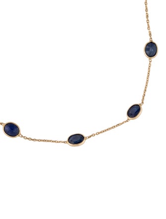 Jewelmak 18K 2.45ctw Sapphire Station Bracelet