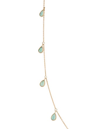 Jewelmak 14K 1.55ctw Emerald Station Necklace