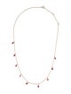 Jewelmak 14K 2.16ctw Ruby Pear-Shaped Station Necklace