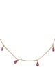 Jewelmak 14K 2.16ctw Ruby Pear-Shaped Station Necklace