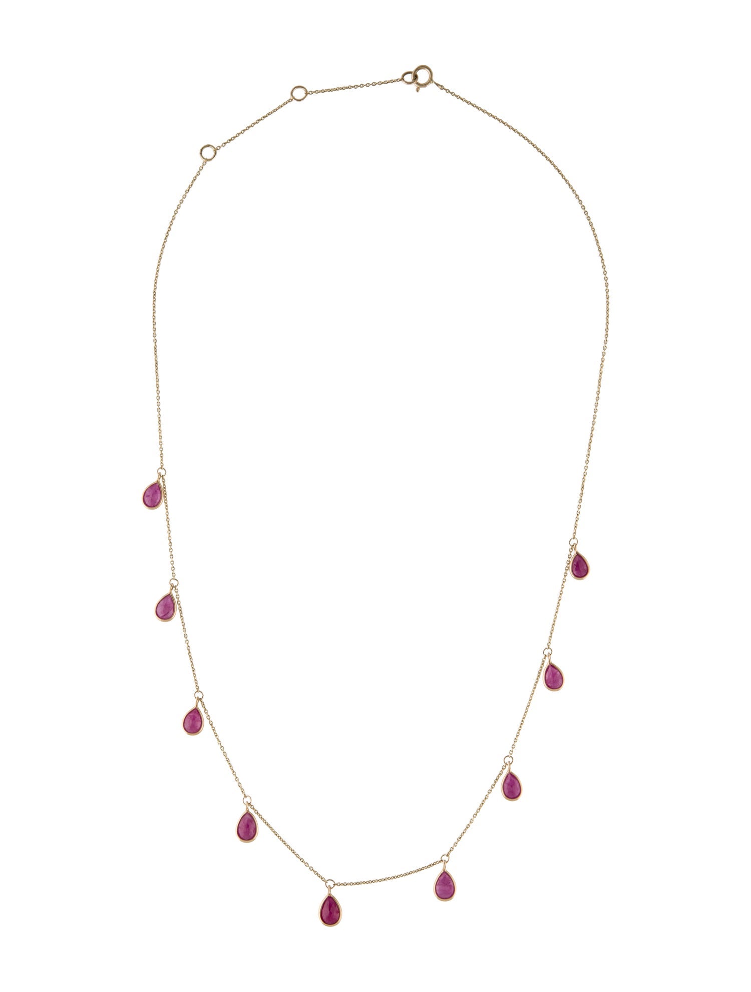 Jewelmak 14K 4.05ctw Ruby Station Necklace