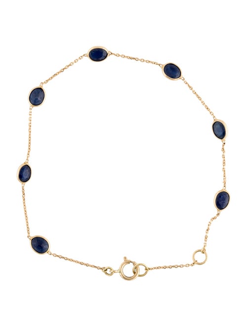 Jewelmak 18K 1.66ct Sapphire Station Bracelet