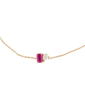Jewelmak 14K Ruby & Diamond Station Bracelet