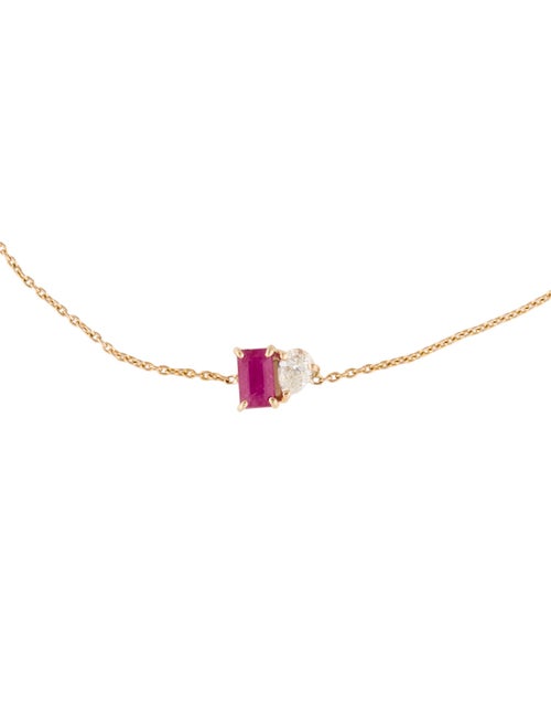 Jewelmak 14K Ruby & Diamond Station Bracelet